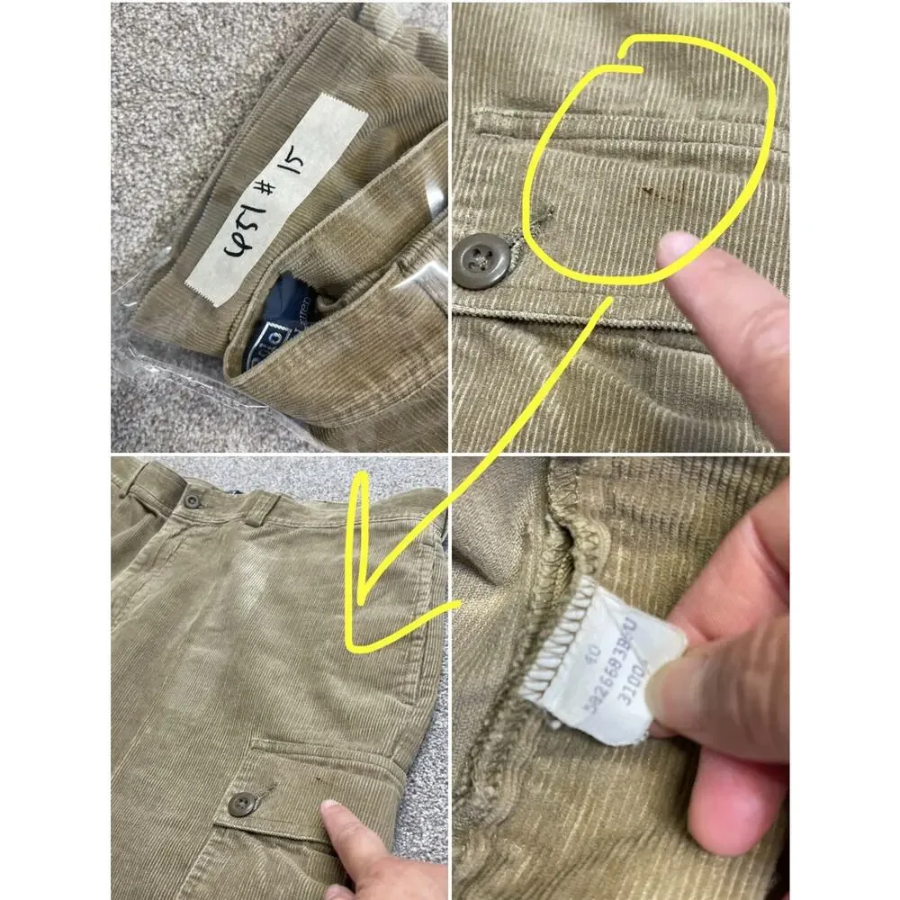 Y2K Relaxed Fit Polo Ralph Lauren Corduroy Cargo Shorts Men’s 40 Khaki Gorpcore